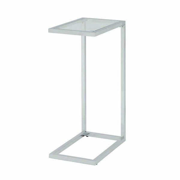 Guest Room Aggie Glass Top Accent Table - Chrome - 25.3 x 16 x 10 in. GU2549243